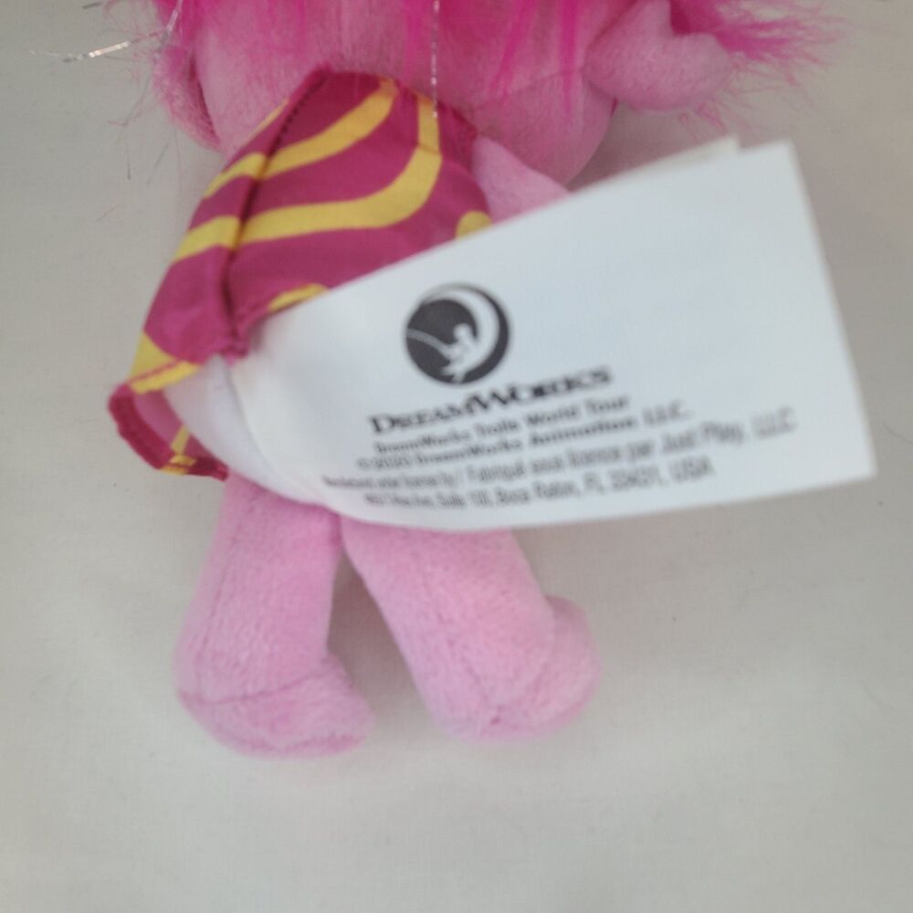 Poppy Plush Stuffed Animal Trolls World Tour 8" NWT Pink Dress Harmony Music - Picture 8 of 10